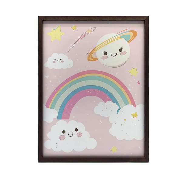 Plakat Cheerful Planet with Rainbow Plakat Cheerful Planet with Rainbow, 60x90 cm, rammeløs, 230 gsm mat papir