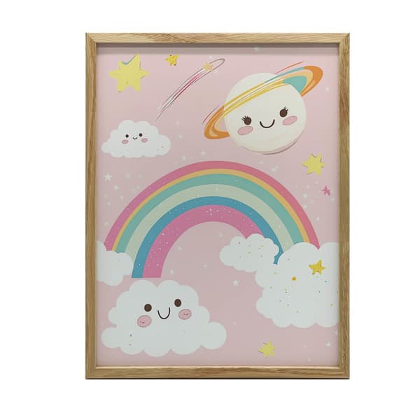 Plakat Cheerful Planet with Rainbow Plakat Cheerful Planet with Rainbow, 60x90 cm, rammeløs, 230 gsm mat papir