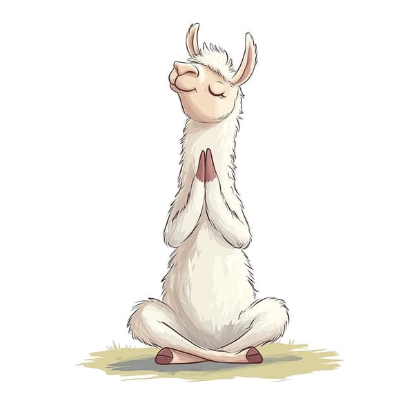 Lama in Meditation - Dekorativ plakat Lama in Meditation - Dekorativ plakat, 70x100 cm, mørkebrun træramme, 230 gsm mat papir
