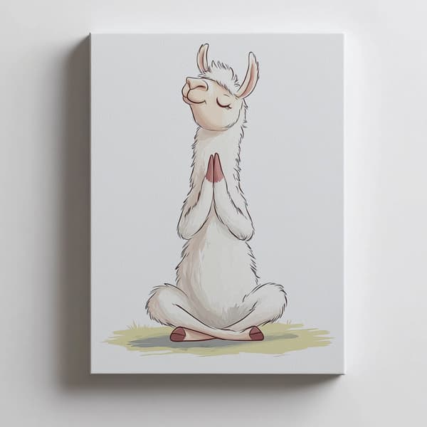 Lama in Meditation - Dekorativ plakat Lama in Meditation - Dekorativ plakat, 70x100 cm, mørkebrun træramme, 230 gsm mat papir
