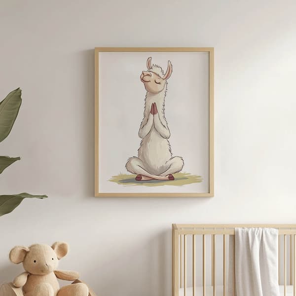 Lama in Meditation - Dekorativ plakat Lama in Meditation - Dekorativ plakat, 70x100 cm, mørkebrun træramme, 230 gsm mat papir