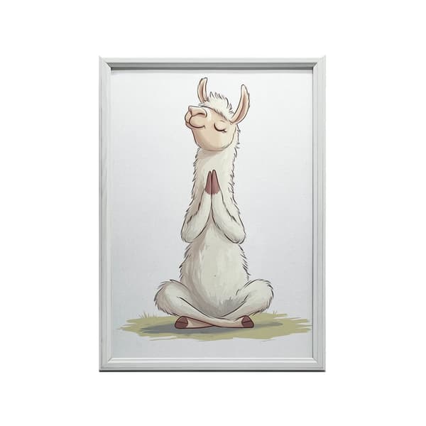 Lama in Meditation - Dekorativ plakat Lama in Meditation - Dekorativ plakat, 70x100 cm, mørkebrun træramme, 230 gsm mat papir
