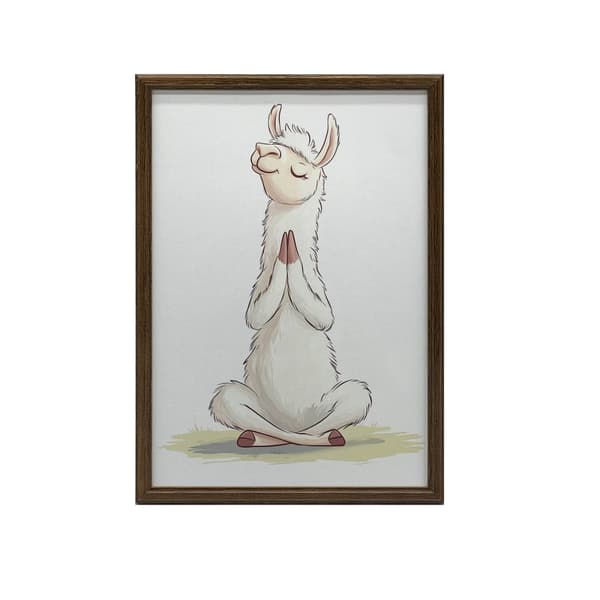 Lama in Meditation - Dekorativ plakat Lama in Meditation - Dekorativ plakat, 70x100 cm, mørkebrun træramme, 230 gsm mat papir