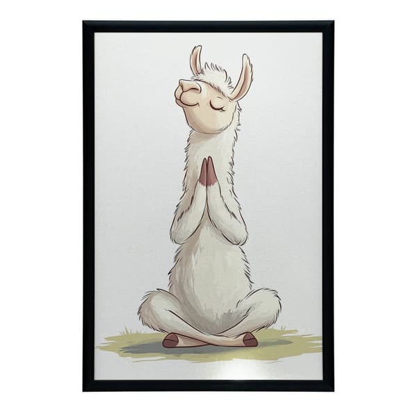 Lama in Meditation - Dekorativ plakat Lama in Meditation - Dekorativ plakat, 70x100 cm, mørkebrun træramme, 230 gsm mat papir