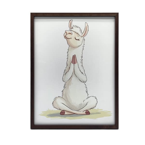 Lama in Meditation - Dekorativ plakat Lama in Meditation - Dekorativ plakat, 70x100 cm, mørkebrun træramme, 230 gsm mat papir