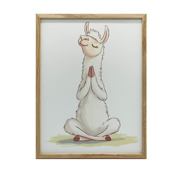 Lama in Meditation - Dekorativ plakat Lama in Meditation - Dekorativ plakat, 70x100 cm, mørkebrun træramme, 230 gsm mat papir