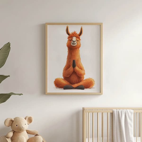 Meditating Lama Poster Meditating Lama Poster, 70x100 cm, guld aluminiumsramme, 230 gsm mat papir