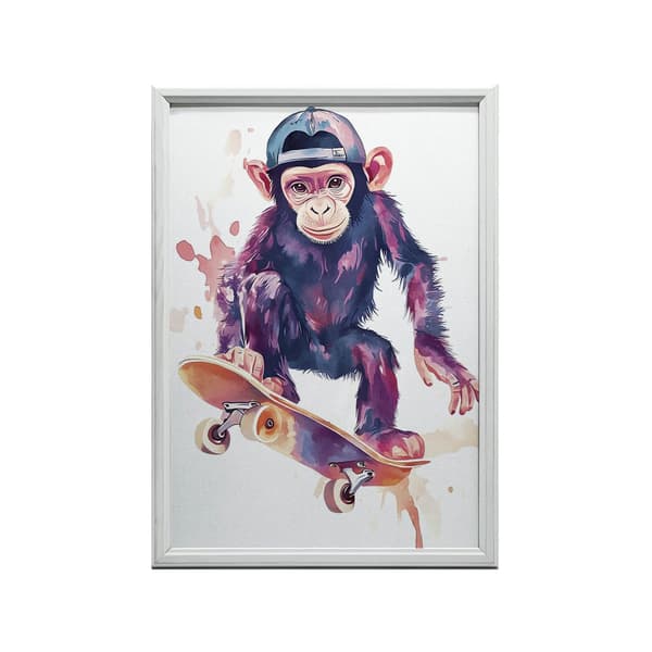 Juliste Monkey Skateboarder Juliste Monkey Skateboarder, 30x40 cm, kehystämätön, ensiluokkainen kangas paareilla