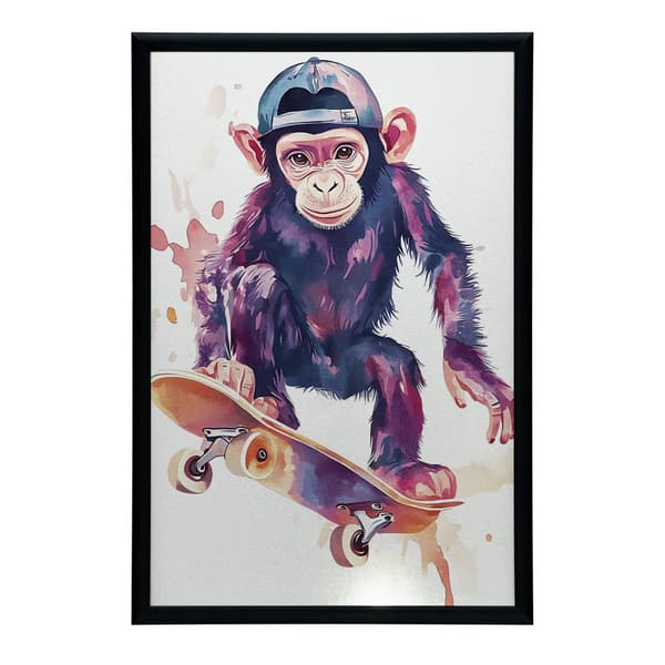 Juliste Monkey Skateboarder Juliste Monkey Skateboarder, 30x40 cm, kehystämätön, ensiluokkainen kangas paareilla