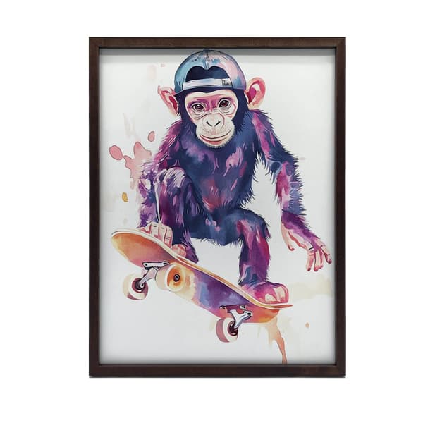Juliste Monkey Skateboarder Juliste Monkey Skateboarder, 30x40 cm, kehystämätön, ensiluokkainen kangas paareilla