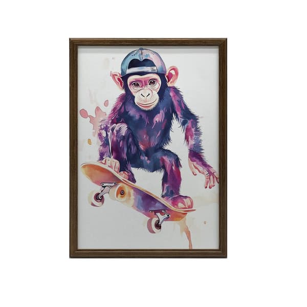 Monkey Skateboarder Poster Monkey Skateboarder Poster, 60x90 cm, oinramad, 230 gsm matt papper
