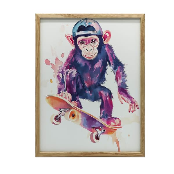Monkey Skateboarder Poster Monkey Skateboarder Poster, 60x90 cm, oinramad, 230 gsm matt papper