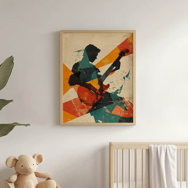 Musikaalinen intohimojuliste Musiikki intohimojuliste, 60x90 cm, kultainen alumiinikehys, 230 gsm mattapaperi