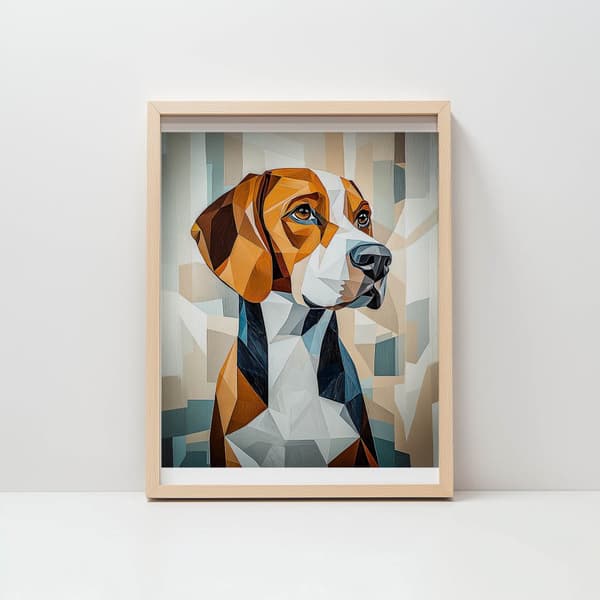Beagle in Geometry Plakat Beagle in Geometry Plakat, 70x100 cm, uindrammet, 230 gsm mat papir