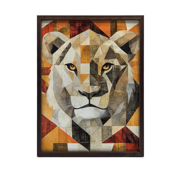 Lion in Geometry -juliste Lion in Geometry -juliste, 70x100 cm, tummanruskea puukehys, 230 gsm mattapaperi