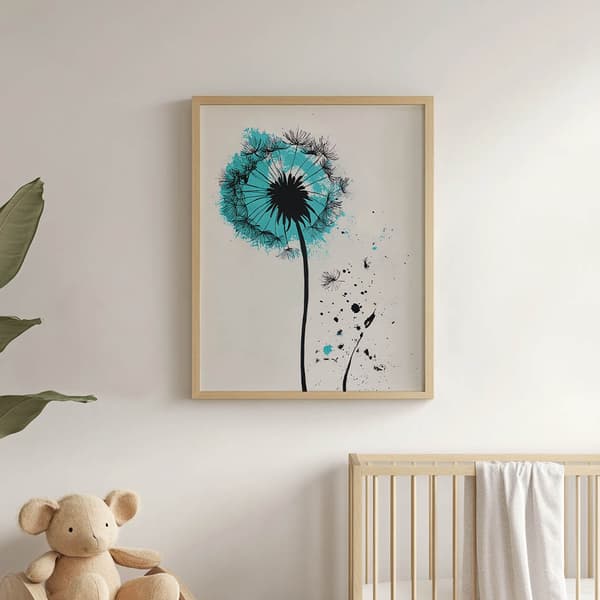 Plakat Delikat mælkebøtte i bevægelse Plakat Delikat mælkebøtte i bevægelse, 30x40 cm, hvid træramme, 230 gsm mat papir
