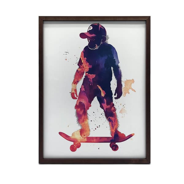 Monkey on a skateboardaffisch Monkey on a skateboardaffisch, 30x40 cm, svart aluminiumram, 230 gsm matt papper