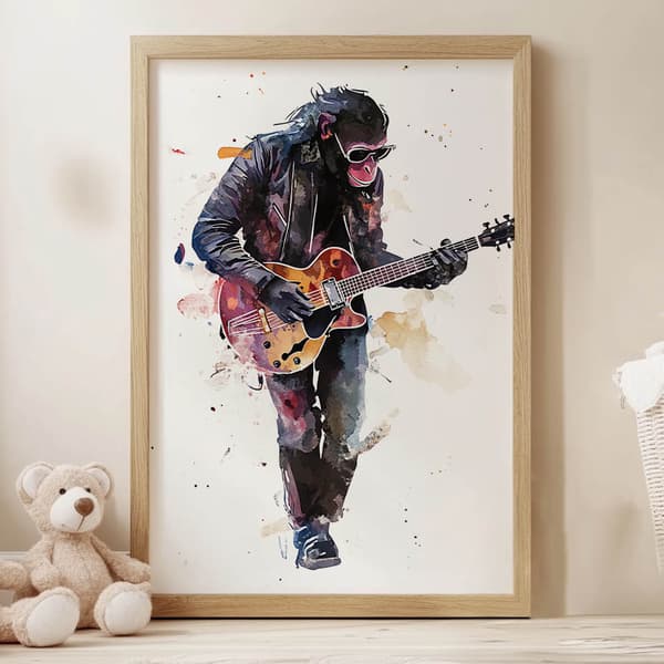 Guitar Master Plakat Guitar Master Plakat, 50x70 cm, mørkebrun træramme, 230 gsm mat papir