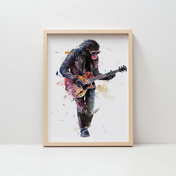 Guitar Master Plakat Guitar Master Plakat, 50x70 cm, mørkebrun træramme, 230 gsm mat papir