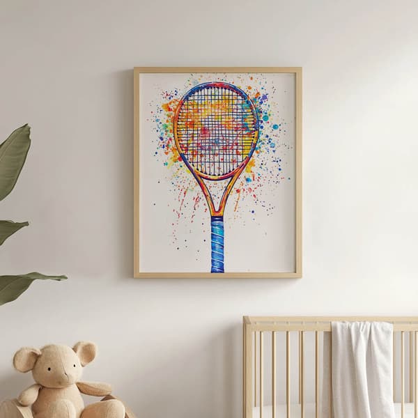 Plakat Joyful tennis world Plakat Joyful tennis world, 50x70 cm, lys egetræsramme, 230 gsm mat papir