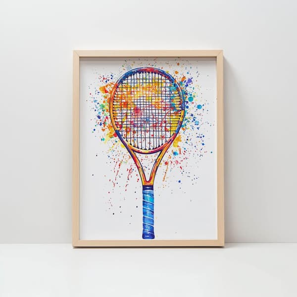 Plakat Joyful tennis world Plakat Joyful tennis world, 50x70 cm, lys egetræsramme, 230 gsm mat papir