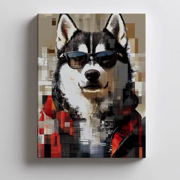 Husky i briller plakat Husky i briller plakat, 40x50 cm, uindrammet, 230 gsm mat papir