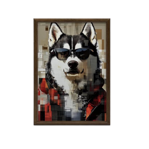 Husky i briller plakat Husky i briller plakat, 40x50 cm, uindrammet, 230 gsm mat papir