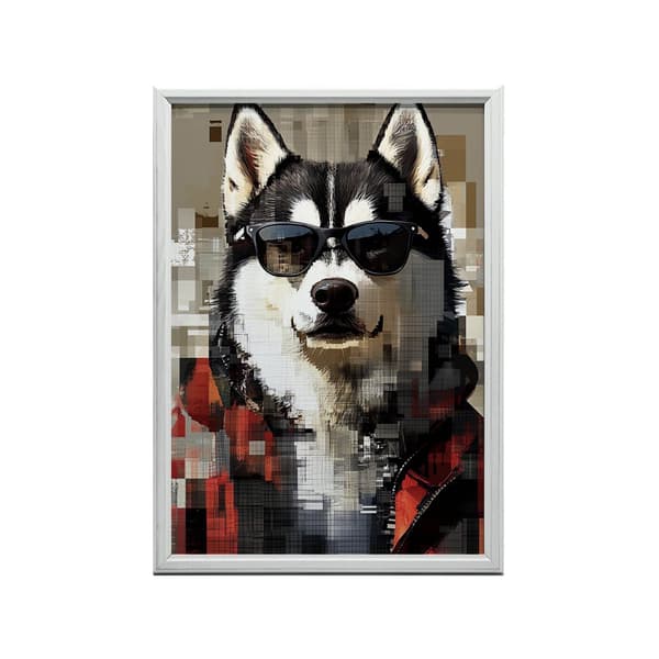 Husky i briller plakat Husky i briller plakat, 40x50 cm, uindrammet, 230 gsm mat papir