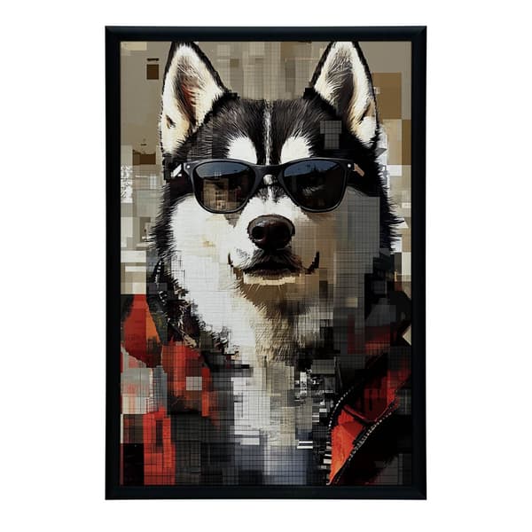 Husky i briller plakat Husky i briller plakat, 40x50 cm, uindrammet, 230 gsm mat papir