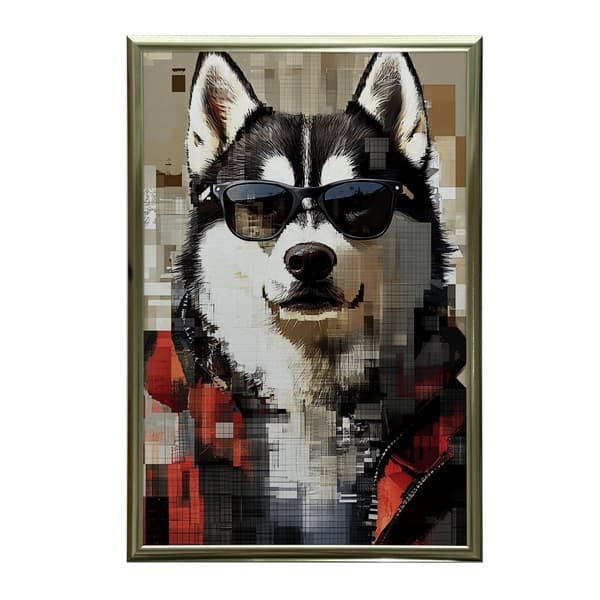 Husky i briller plakat Husky i briller plakat, 40x50 cm, uindrammet, 230 gsm mat papir