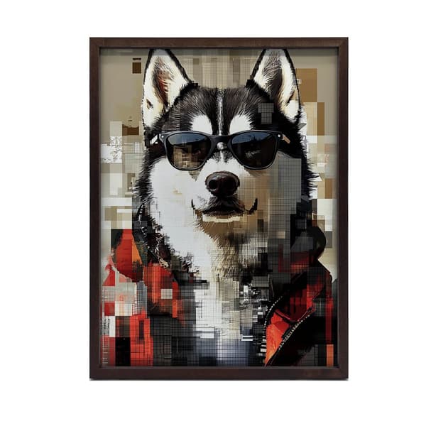 Husky i briller plakat Husky i briller plakat, 40x50 cm, uindrammet, 230 gsm mat papir