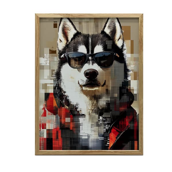 Husky i briller plakat Husky i briller plakat, 40x50 cm, uindrammet, 230 gsm mat papir