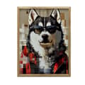 Pikkukuva 1 / 11: Husky in Glasses -juliste Husky in Glasses -juliste, 50x70 cm, vaalea tammipuukehys, 230 gsm mattapaperi