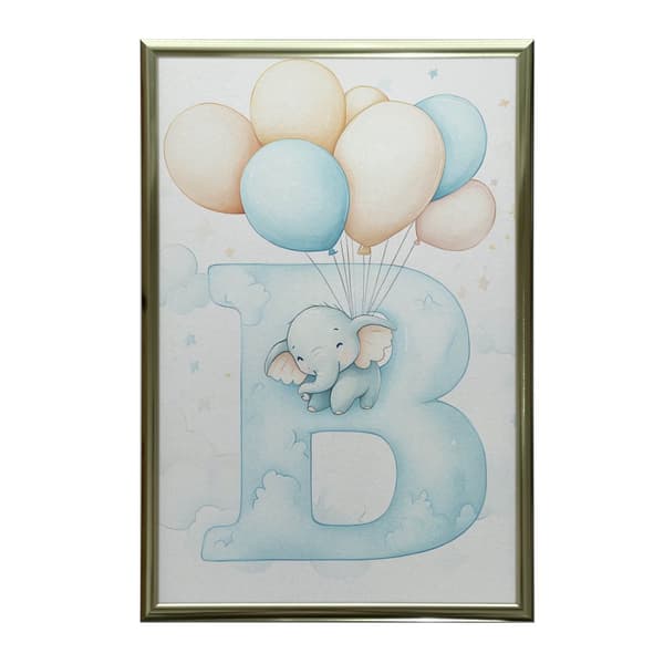 Bogstav B plakat med balloner Bogstav B plakat med balloner, 30x40 cm, sort aluminiumsramme, 230 gsm mat papir