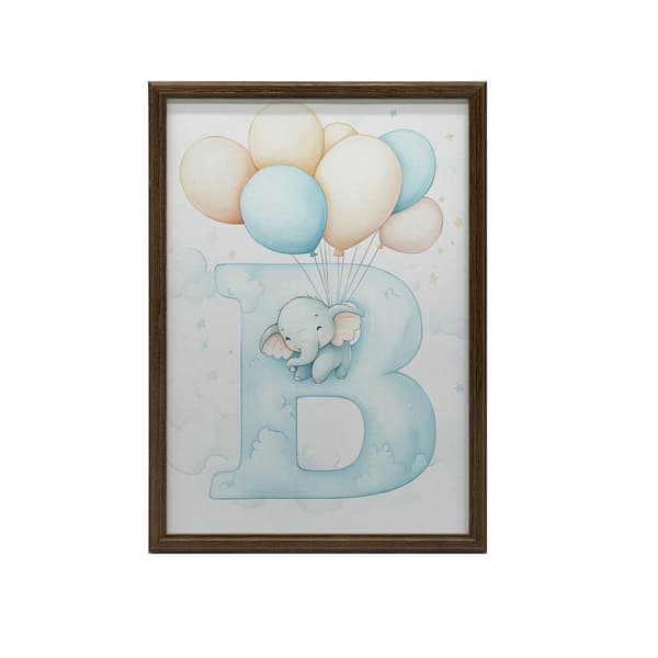 Bogstav B plakat med balloner Bogstav B plakat med balloner, 30x40 cm, sort aluminiumsramme, 230 gsm mat papir