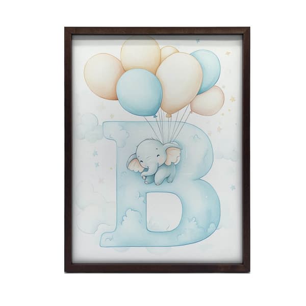 Bogstav B plakat med balloner Bogstav B plakat med balloner, 30x40 cm, sort aluminiumsramme, 230 gsm mat papir
