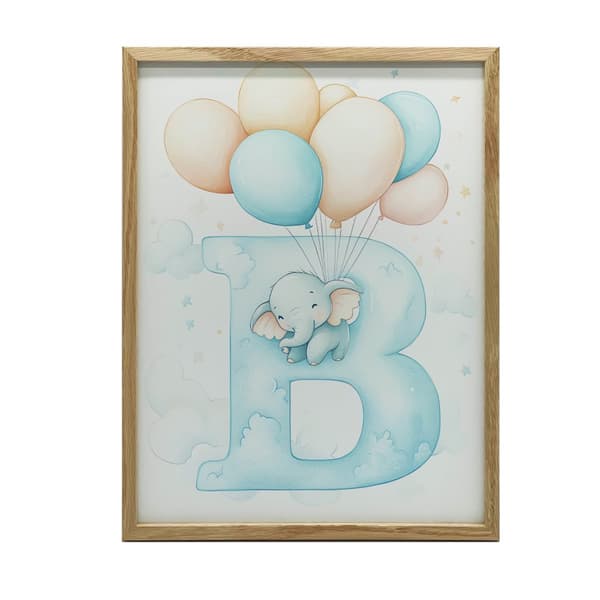 Bogstav B plakat med balloner Bogstav B plakat med balloner, 30x40 cm, sort aluminiumsramme, 230 gsm mat papir