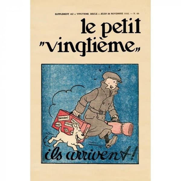 Poster - Le Petit Vingtième: Tintin på väg (1935)