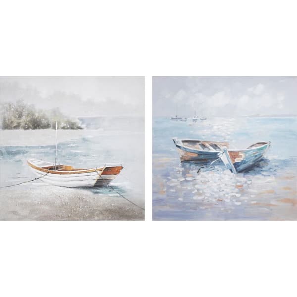 Maalaus DKD Home Decor 100 x 3,5 x 100 cm Barco 100 x 2 x 100 cm Välimeren (2 osaa)