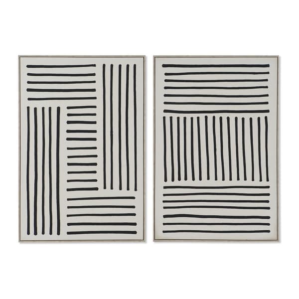 Tavla Home ESPRIT Vit Svart Urban 83 x 4,5 x 123 cm (2 antal)