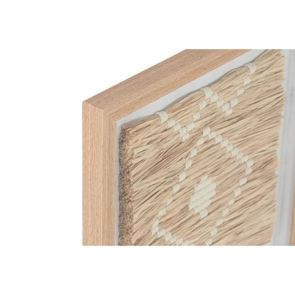 Tavla Home ESPRIT Vit Naturell Skandinavisk 40 x 3 x 40 cm (2 antal)