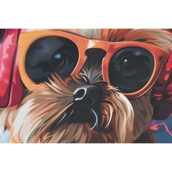 Tavla Home ESPRIT Modern Hund 50 x 3,5 x 50 cm (2 antal)