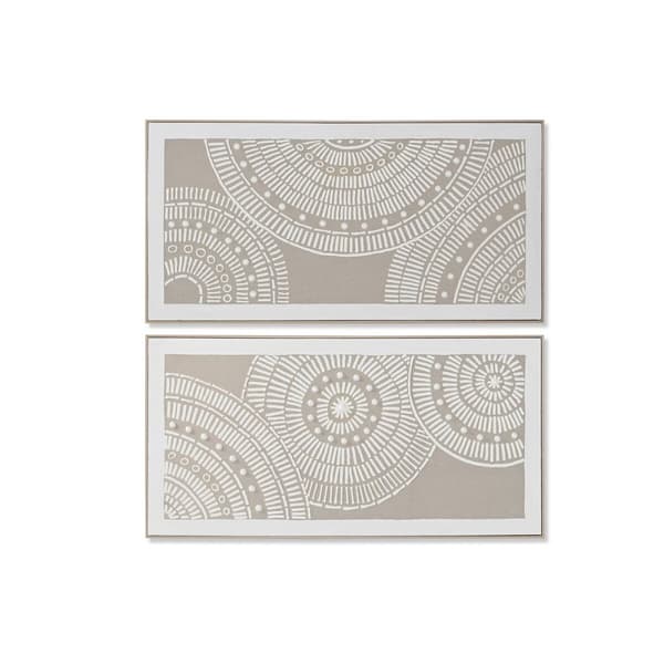 Tavla Home ESPRIT Vit Beige Cirklar Urban 122 x 4,5 x 62 cm (2 antal)