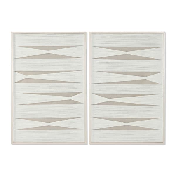 Tavla Home ESPRIT Vit Beige Modern Urban 60 x 3 x 90 cm (2 antal)