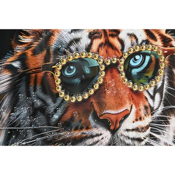 Tavla Home ESPRIT Svart Turkos Tiger Lackad 60 x 3,5 x 60 cm (2 antal)