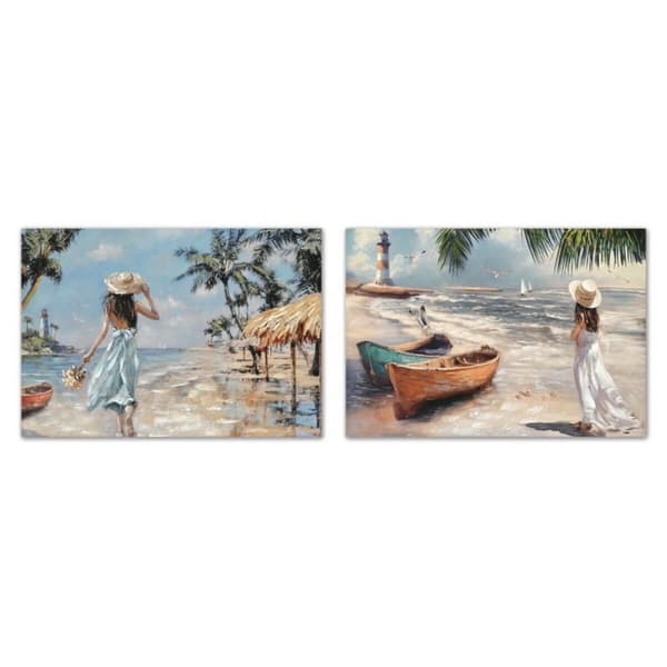 Maleri Home ESPRIT Middelhavet 70 x 3 x 100 cm (2 enheder)