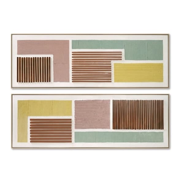 Maleri Home ESPRIT Moderne Urban 152 x 4,5 x 52 cm (2 enheder)