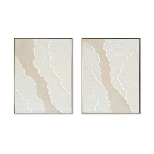 Maleri Home ESPRIT Hvid Beige Skandinavisk 62 x 4,5 x 82 cm (2 enheder)