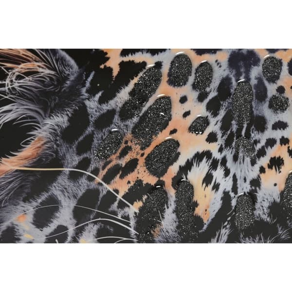 Maleri Home ESPRIT Sort Gylden Leopard Kolonistil Lakeret 50 x 3,5 x 70 cm (2 enheder)