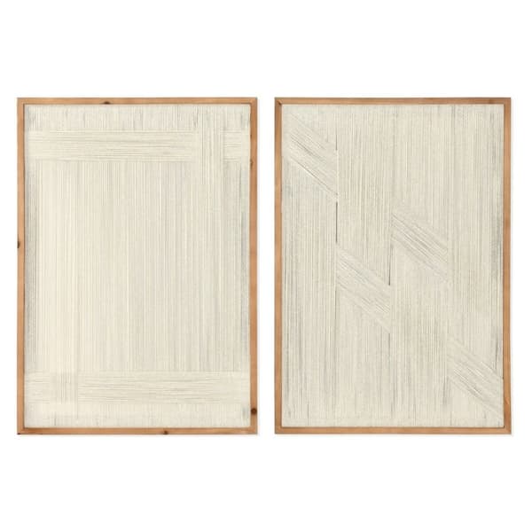 Maleri Home ESPRIT Hvid Natur Urban 50 x 2,5 x 70 cm (2 enheder)